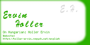 ervin holler business card